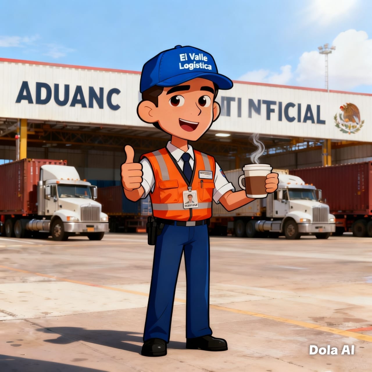 Mascota ilustrada de logística